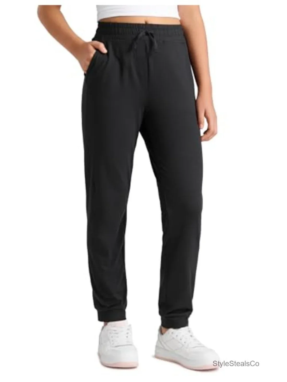 Girls Cloud Jersey Joggers Sweatpants Soft Brushed Knit Mid Rise